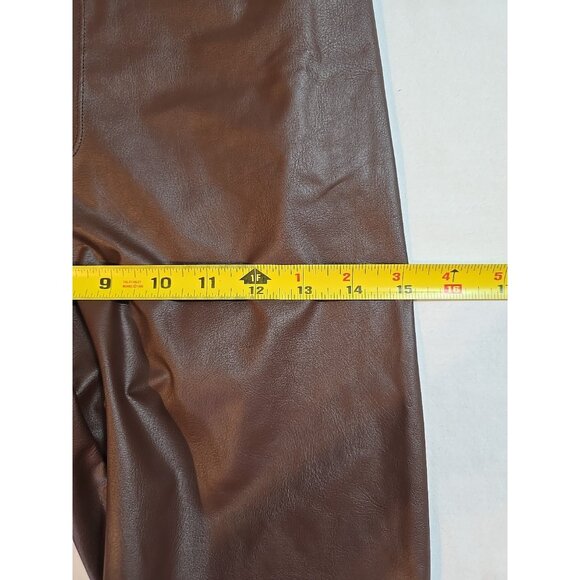 Offline By Aerie Real Luxe Faux Leather Leggings Brown Size M New - Picture 10 of 14